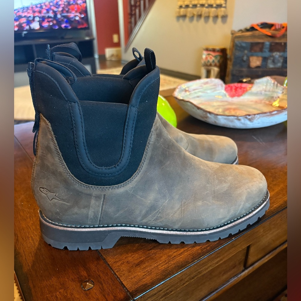 Alpinestars Black and Brown Boots Slip-On Comfort